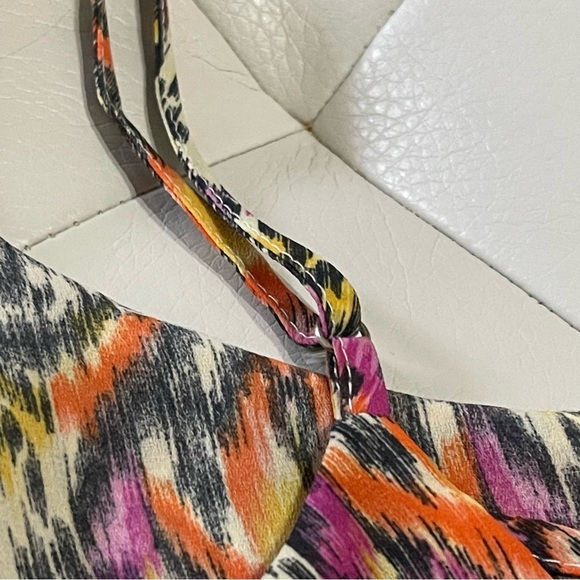 PAPER CRANE printed Double layer Strappy Cami top size medium boho orange pink - Picture 4 of 8